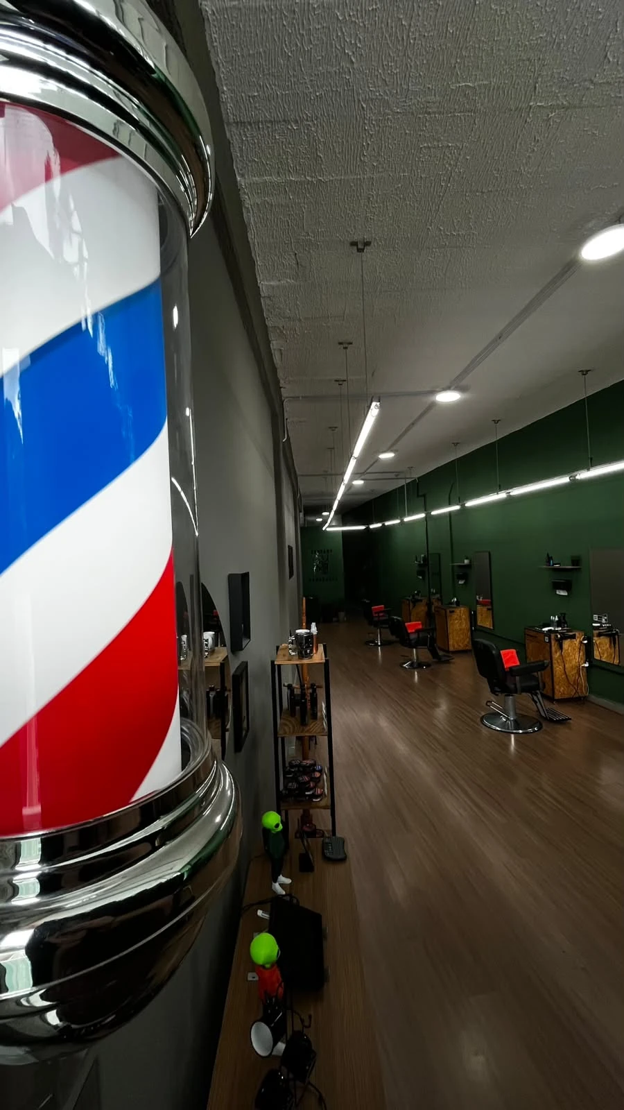 Detalhes do ambiente da barbearia