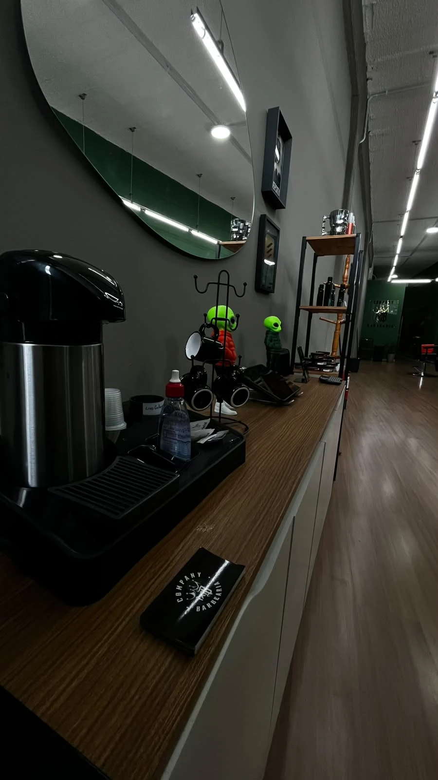 Recepção e estrutura da barbearia